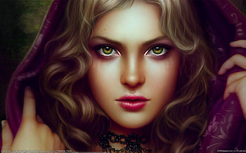 Green Eyes, fantasy, cape, beautiful, woman HD wallpaper