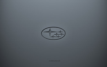 Subaru logo, gray creative background, Subaru emblem, gray paper texture, Subaru, gray background, Subaru 3d logo HD wallpaper