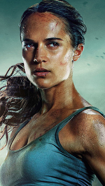 Lara Croft, Tomb Raider movie, Alicia Vikander's stunning performance, Mesmerizing visuals HD phone wallpaper