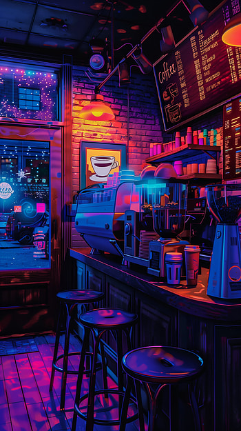 Neon Brew Bar - !, coffee HD phone wallpaper
