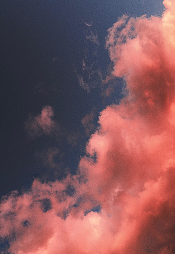 Sky, white-orange clouds, orange HD phone wallpaper