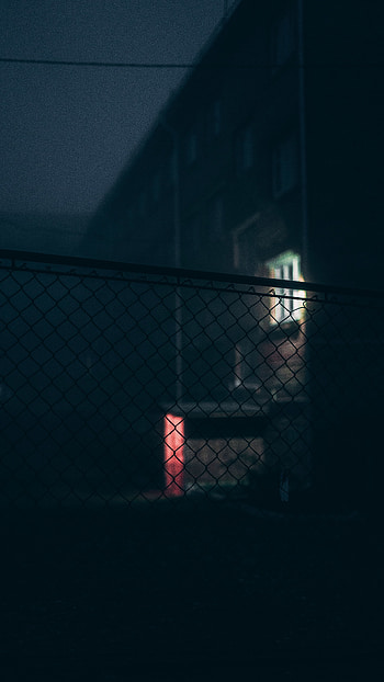 Night, Dark, Grid, Fence, Darkness HD phone wallpaper