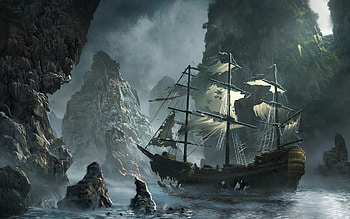 Ship, Fantasy HD wallpaper