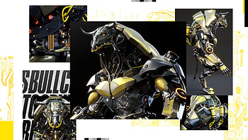 Chiptos X Robot Bull Background HD wallpaper