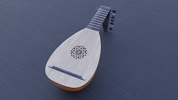 Lute 3D model, Alexis Brusl portfolio, Stunning design, Virtual artwork HD wallpaper
