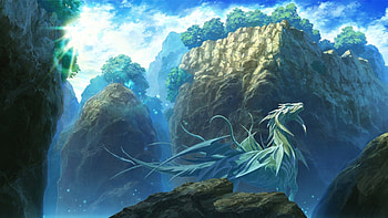 Dragon Guardian, dragon, nature, anime, guard HD wallpaper