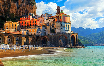 Italy, sky, ocean, cloud HD wallpaper
