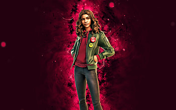No Way Home MJ, , purple neon lights, Fortnite Battle Royale, Fortnite characters, No Way Home MJ Skin, Fortnite, No Way Home MJ Fortnite HD wallpaper