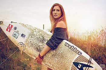 Surfer, girl, women, board HD wallpaper