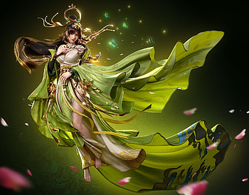 Fantasy girl, girl, fantasy, green, amlk, frumusete HD wallpaper