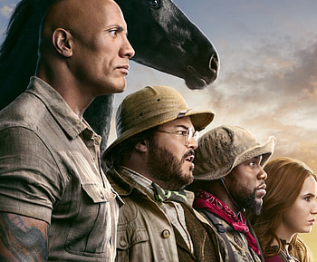 Dwayne Johnson, Kevin Hart, Karen Gillan, Jack Black HD wallpaper