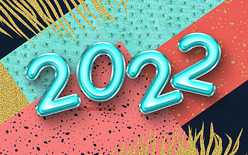 2022 blue realistic balloon digits, , palms, Happy New Year 2022, blue realistic balloons, 2022 concepts, 2022 new year, 2022 year numbers, 2022 on abstract background, 2022 year digits HD wallpaper