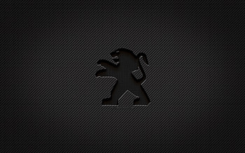 Peugeot carbon logo, , grunge art, carbon background, creative, Peugeot black logo, cars brands, Peugeot logo, Peugeot HD wallpaper