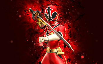 Lauren Shiba, , red neon lights, Power Rangers, creative, Power Rangers Super Samurai, Lauren Shiba Power Rangers HD wallpaper