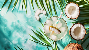 Refreshing Coconut Water Ultra, coconut, coconut water, cocktail, tropical, drink HD wallpaper