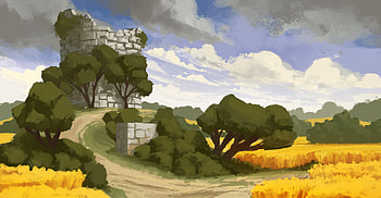 Trees, Art, Bush, Fortress, Tower, Ruin, Ruins HD wallpaper