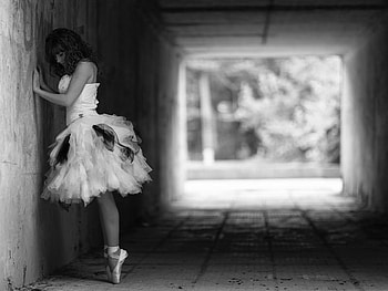 Challenge, white, black, woman, alone HD wallpaper