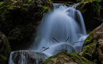 Waterfall, nature, forest, water HD wallpaper
