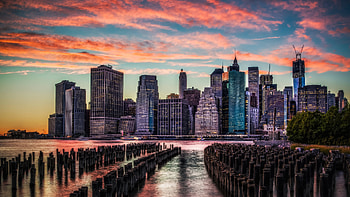 Brooklyn Bridge Park, New York Skyline HD wallpaper