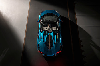 Blue car, top-view, Lamborghini Sián HD wallpaper