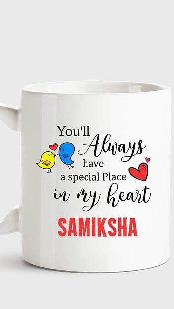 S Name, Samiksha, love, mug HD phone wallpaper