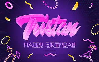 Happy Birtay Tristan, , Purple Party Background, Tristan, creative art, Happy Tristan birtay, Tristan name, Tristan Birtay, Birtay Party Background HD wallpaper