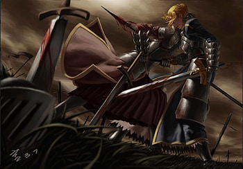 Anime, saber, swords, armor HD wallpaper