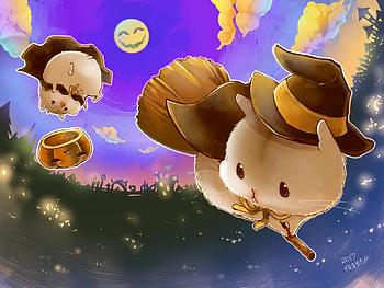 :D, halloween, mouse, anime, cute, manga, yutaka kana, hat, witch HD wallpaper