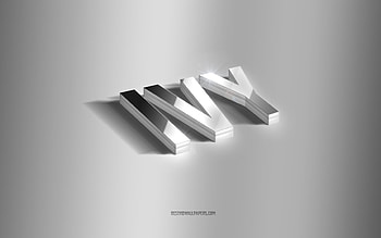 Ivy, silver 3d art, gray background, with names, Ivy name, Ivy greeting card, 3d art, with Ivy name HD wallpaper