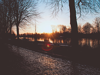 Nature, Rivers, Sunset, Twilight, Glare, Dusk, Embankment, Quay HD wallpaper