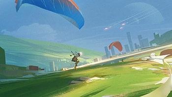 Landing, Paragliding HD wallpaper