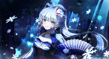 Kamisato Ayaka, blue, japanese, japan, impact, game, ayaka, genshin, fan HD wallpaper