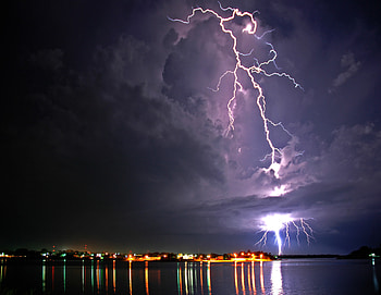 Simple Wooden Bridge Lightning Storm Sunset Lake Wood Best 17796 | | Pinterest | Sunset lake, Lightning and Storms HD wallpaper