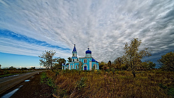 Nature, Grass, Autumn, Road, Withered, It's A Sly, Temple, Mud, Dirt, Church HD wallpaper