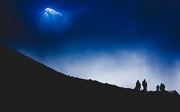Himalayas, mountains, night, climbing HD wallpaper