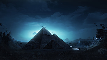 Surreal Pyramids HD wallpaper