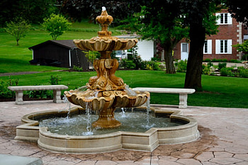 Water Fountain, park fountain, waterworks, fountain HD wallpaper