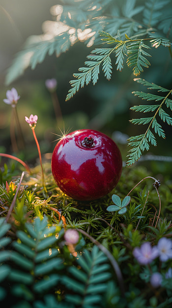 Vibrant Cranberry Close-Up , moss, forest, berry, nature HD phone wallpaper