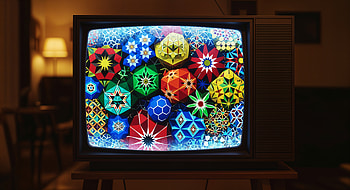 Retro Kaleido‑TV —, Vintage TV, Kaleidoscope, Geometric Pattern HD wallpaper
