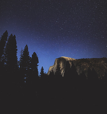 Yosemite valley, half dome, night HD phone wallpaper