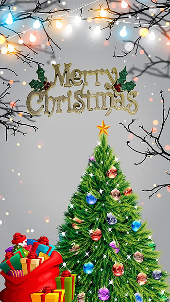merry Christmas, holiday ornament, green HD phone wallpaper