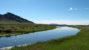 Mongolia grassland , Panoramic , Endless horizons, Vast open spaces HD wallpaper