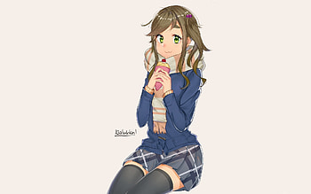 Cute, Aoi Inuyama, anime girl, Yuru Camp HD wallpaper