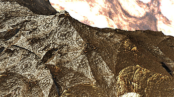 Bronze Alien Planet - 3d Fractal Space Art, space, brown, metal, 3D, Abstract HD wallpaper