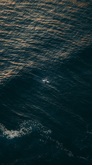 Water, Sea, View From Above, Miscellanea, Miscellaneous, Loneliness, Surfer HD phone wallpaper