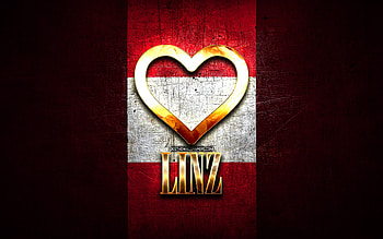 I Love Linz, austrian cities, golden inscription, Day of Linz, Austria, golden heart, Linz with flag, Linz, Cities of Austria, favorite cities, Love Linz HD wallpaper