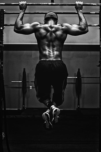 Sports, Bw, Chb, Man, Beam, Muscle, Athlete, Sportsman, Brawn, Workout, Pull-Ups, Horizontal Bar, Crossbar HD phone wallpaper