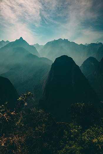 Nature, Grass, Sky, Mountains, Vertex, Tops HD phone wallpaper