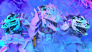 Chiptos X Zilla Trio Robot Ultra Mechs - Holographic NFT Background Aqua HD wallpaper