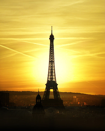 Sunset, Eiffel tower, paris, city HD phone wallpaper